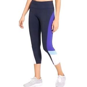 Athleta Sonar Colorblock Capri Leggings - Navy